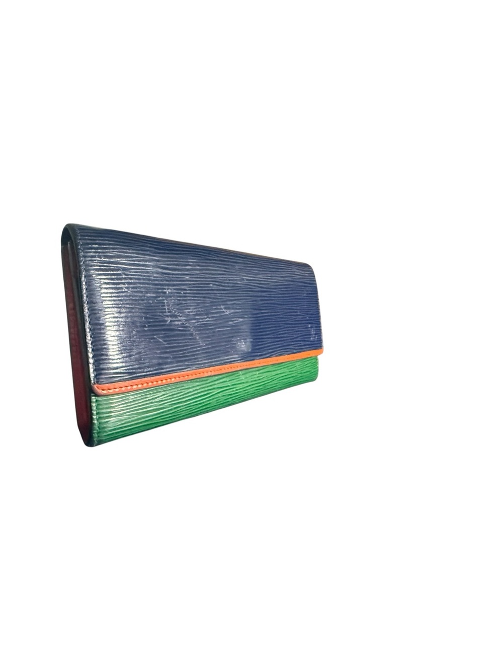 Louis Vuitton Vintage Epi Toledo Blue Borneo Green Long Wallet Authenticated - Picture 5 of 11